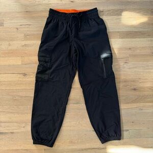 Nike Windbreaker Black Cargo Joggers Orange Accents S